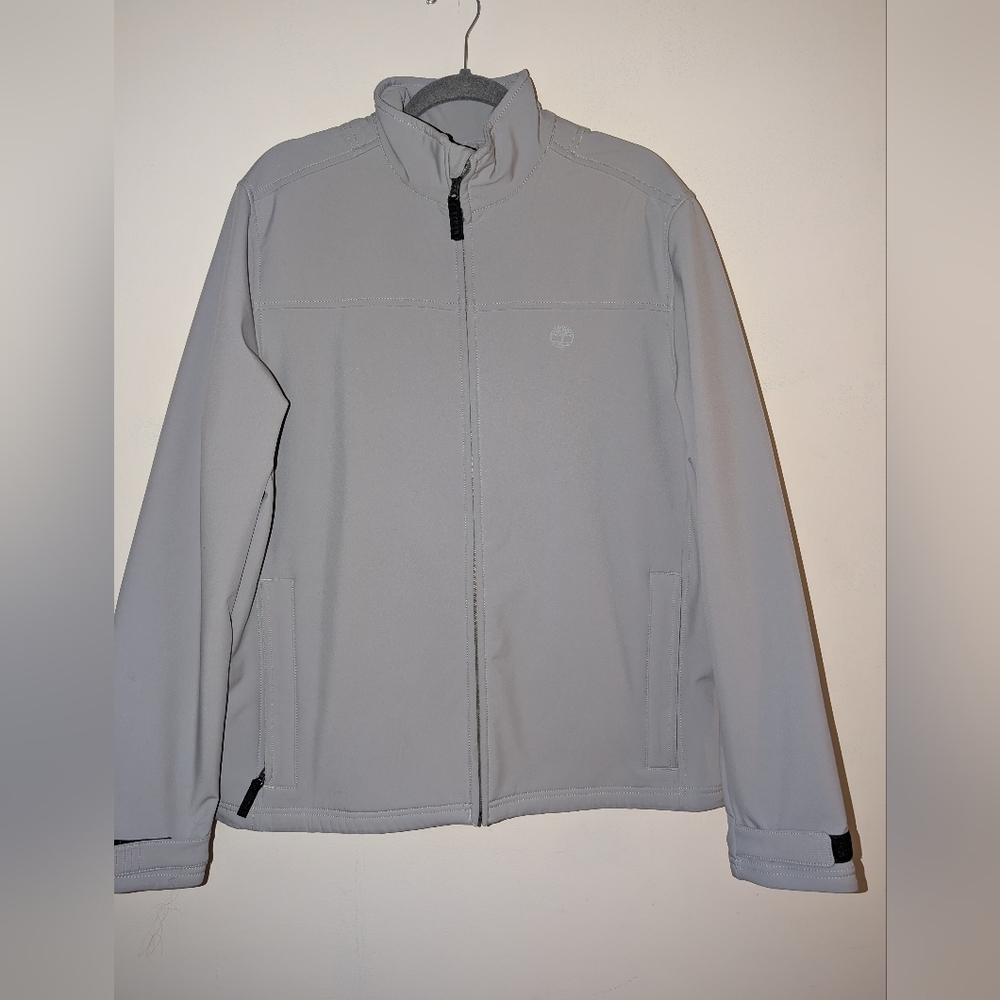 Timberland Men's Fleece Lined Gray Jacket With Adjustable Cuffs Size XL